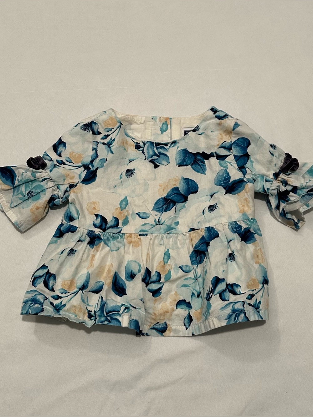 Janie and Jack Blue Floral Top 6-12Months